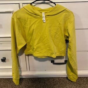Lululemon cropped sweatshirt, neon yellow/green, size 4.